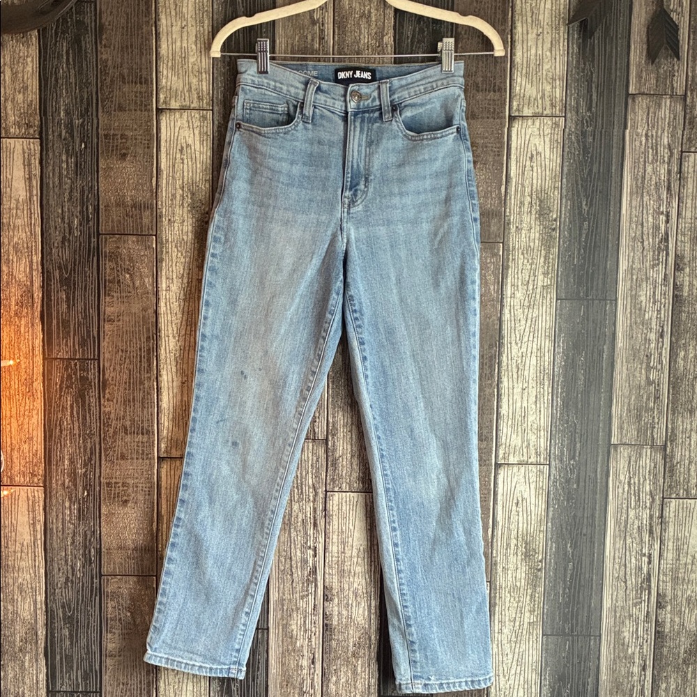 DKNY Light Blue High Rise Slim Straight Leg Women's Jeans